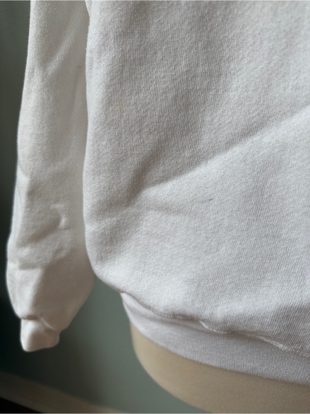 Jerzees Vintage White Cardigan Sweater - Picture 9 of 9